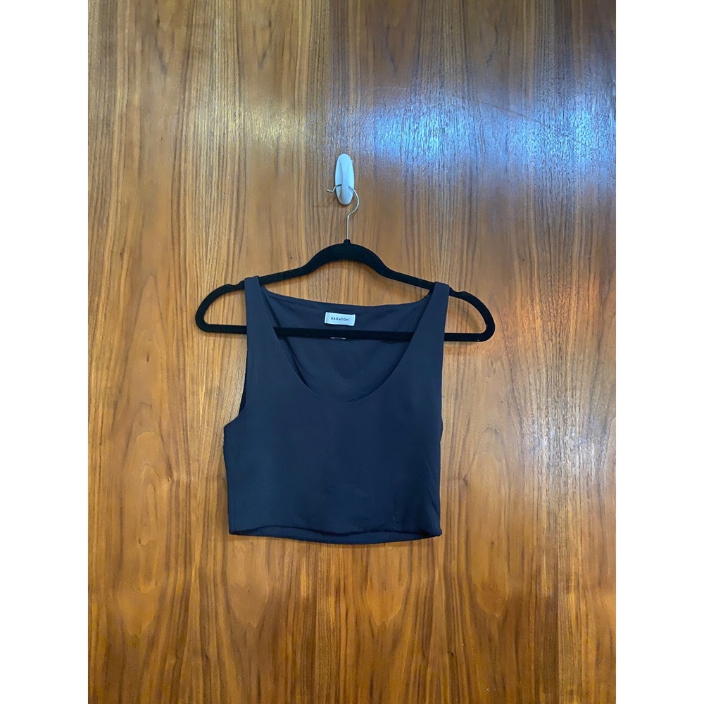 Babaton Contour Scoopneck Tank‎ Top Black Cropped Sleeveless Size M Aritzia
